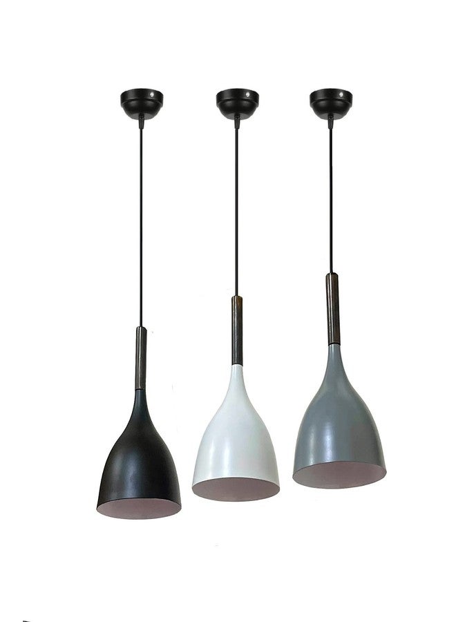 Avior Aluminium Shade Hanging Lights for Dining Table, Living Room, Pendant Lamps for Kitchen Island, Restaurants, Cafe and Home Decorative Light(Pack of 3) - Image 5